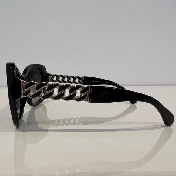 CHANEL INTERLOCKING CC BLACK AND SILVER GRADIENT SUNGLASSES NEW IN BOX! - Picture 16 of 17
